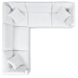 Commix Outdoor Patio Sectional Sofa – 5-Piece White Sunbrella® Edition by Patio Elegance