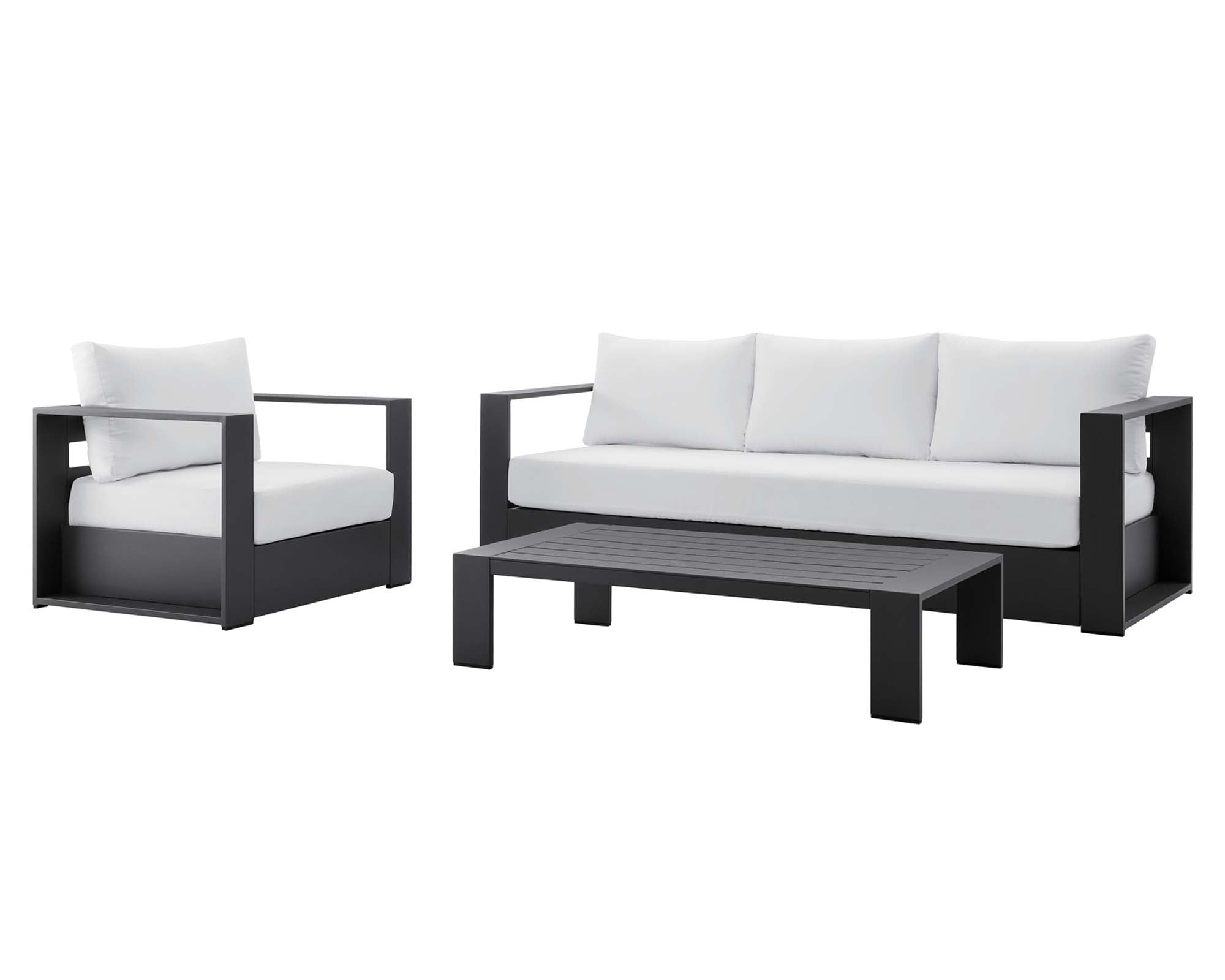 Tahoe 3-Piece Outdoor Patio Powder-Coated Aluminum Set by Modway