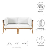 Clearwater Outdoor Patio Teak Wood Loveseat by Modway