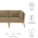 Clearwater Outdoor Patio Teak Wood Sofa by Modway