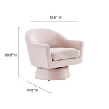 Astral Performance Velvet Fabric and Wood Swivel Chair by Modway