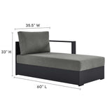 Tahoe 2-Piece Outdoor Aluminum Chaise Sectional Sofa