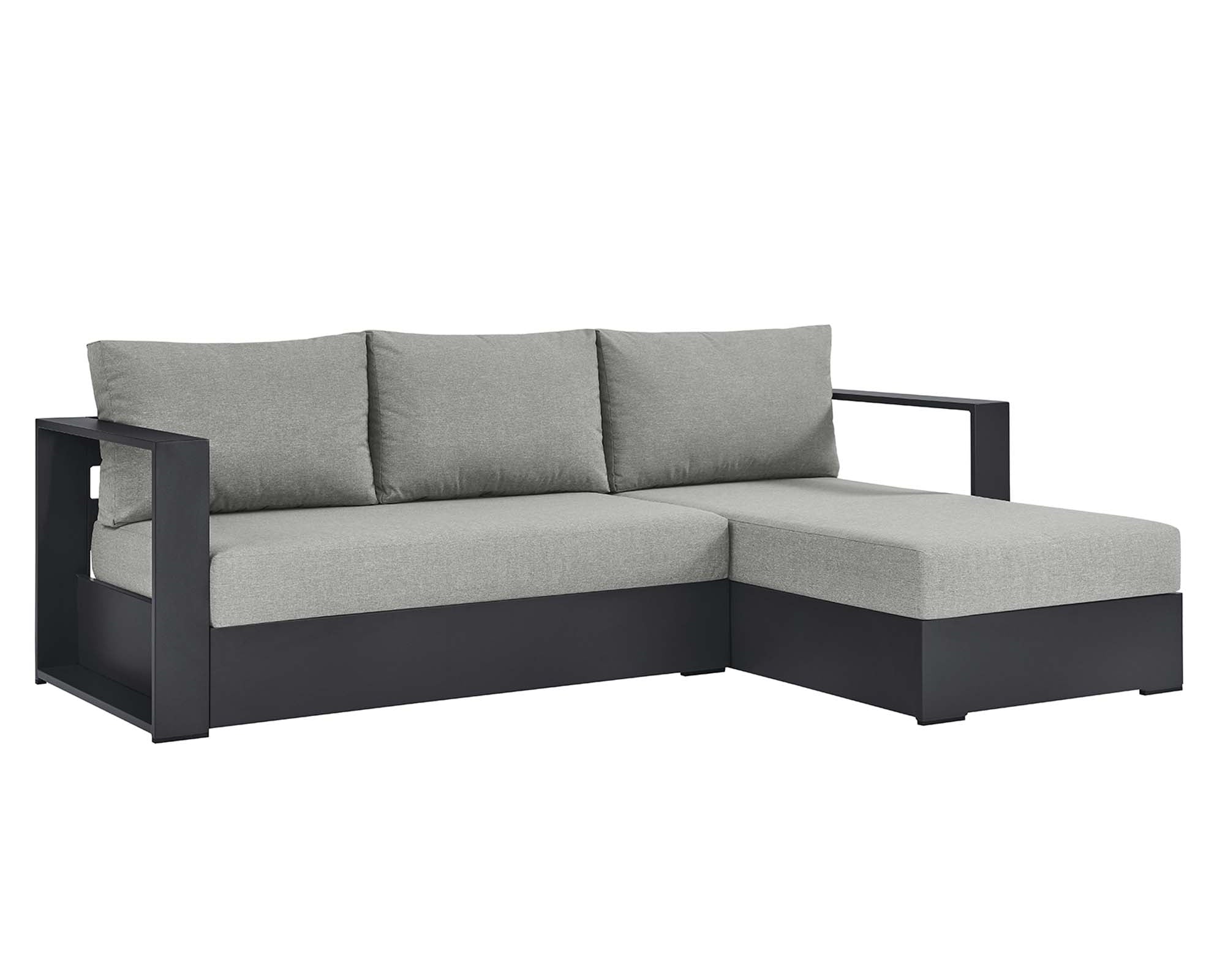 Tahoe 2-Piece Outdoor Aluminum Chaise Sectional Sofa