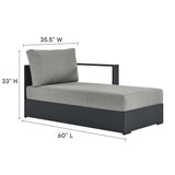 Tahoe 2-Piece Outdoor Aluminum Chaise Sectional Sofa
