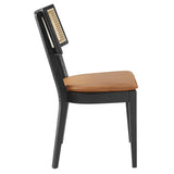 Caledonia Vegan Leather Upholstered Wood Dining Chairs Set of 2 by Modway