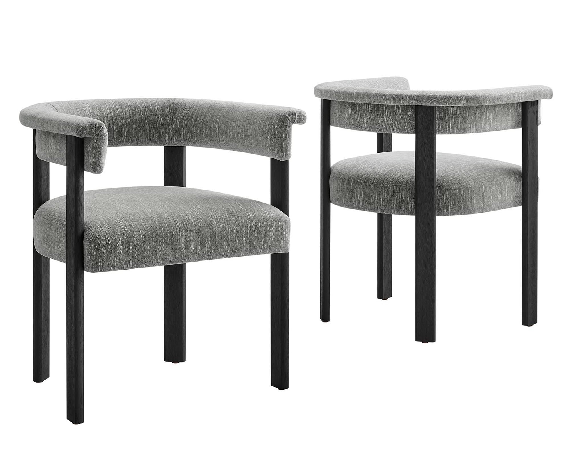 Imogen Fabric Upholstered Barrel Dining Chairs Set of 2