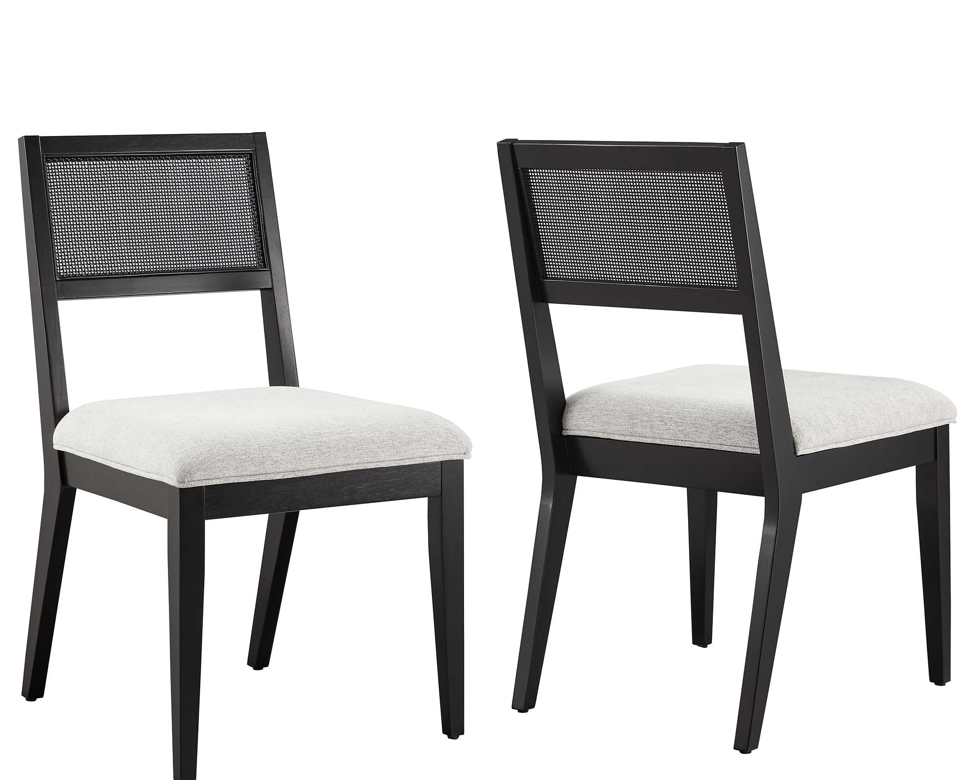 Nimba Faux Rattan Fabric Dining Chairs Set of 2 by Modway
