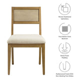 Nimba Faux Rattan Fabric Dining Chairs Set of 2 by Modway