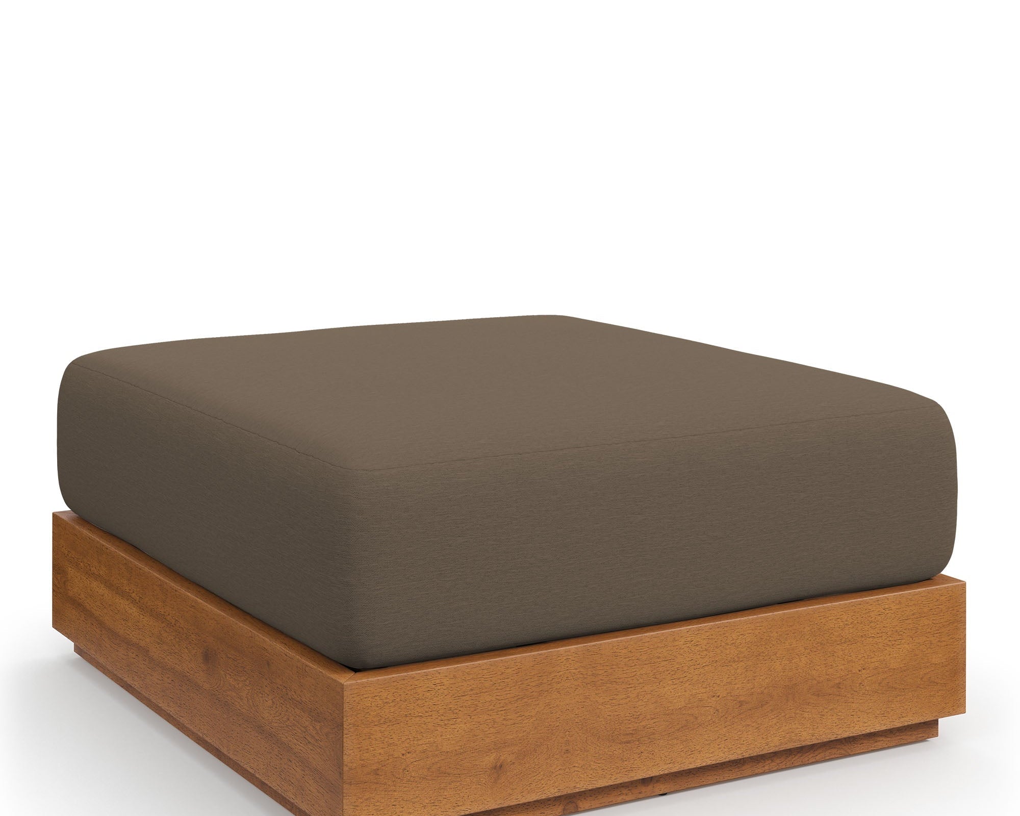 Tahoe Outdoor Patio Acacia Wood Ottoman by Modway