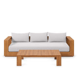 Tahoe 2-Piece Outdoor Patio Acacia Wood Sofa and Coffee Table Set by Modway