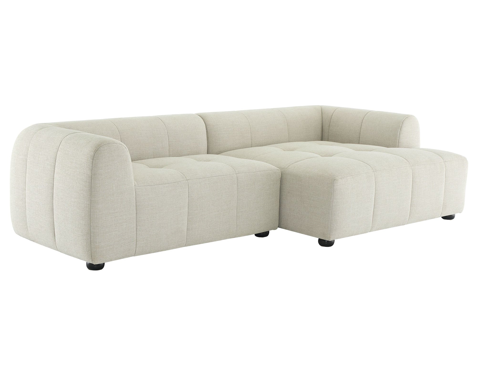 Liana Right-Facing Upholstered Fabric Modular Sofa with Chaise by Modway