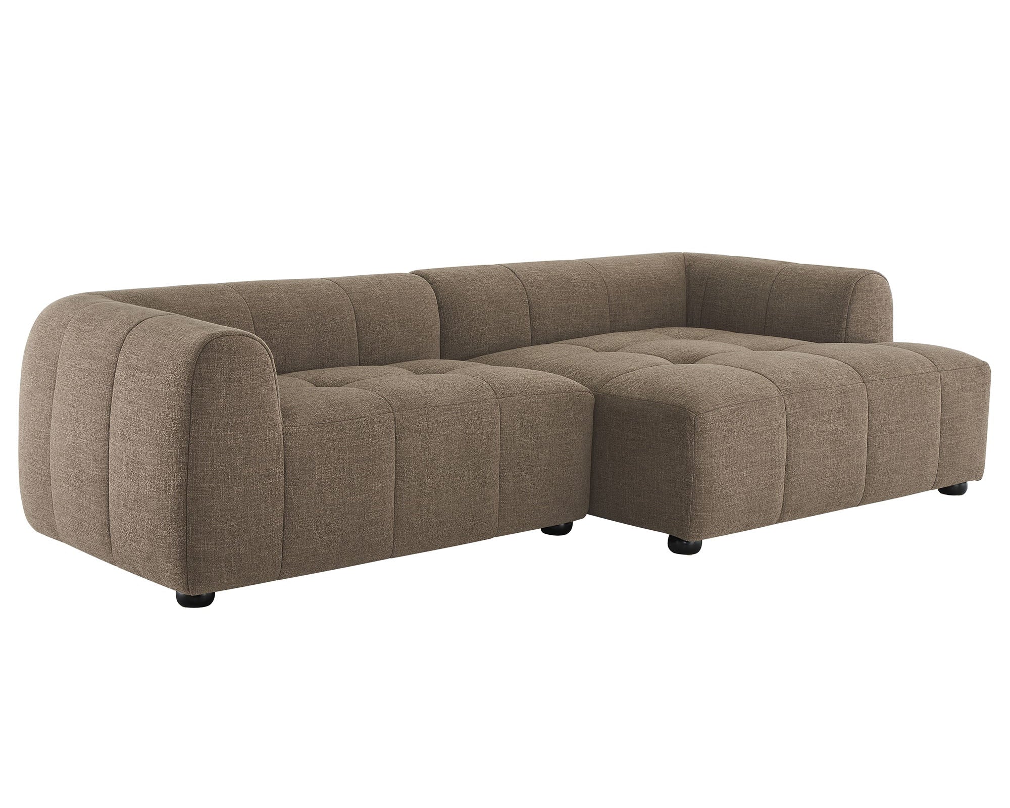 Liana Right-Facing Upholstered Fabric Modular Sofa with Chaise by Modway