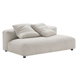 Solace 4-Piece Modular Corduroy Upholstered Sectional Sofa With Ottoman