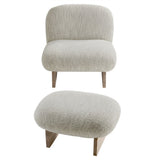Loyal Boucle Fabric Accent Chair and Ottoman Set by Modway