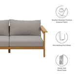 Wren Outdoor Patio Teak Wood Sofa by Modway