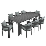Tahoe 9-Piece Outdoor Patio Aluminum Dining Set by Modway