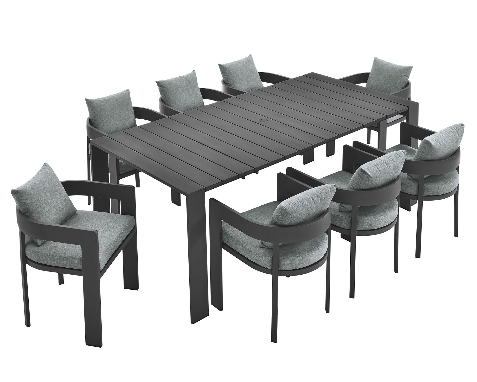 Tahoe 9-Piece Outdoor Patio Aluminum Dining Set by Modway