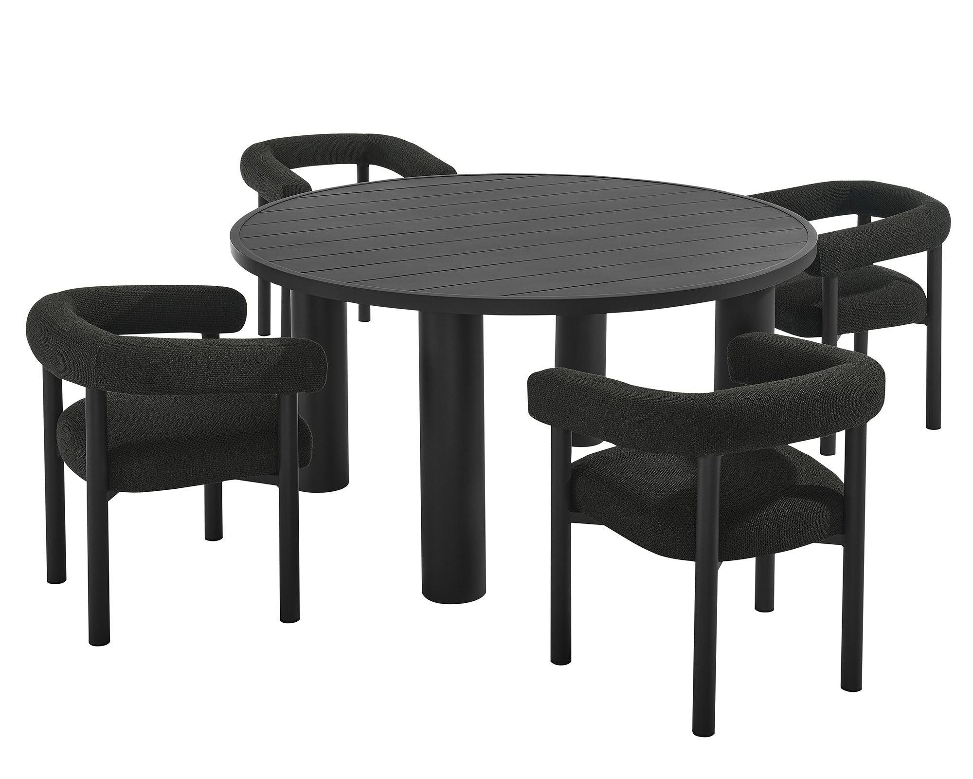 Nautica 5-Piece Round Outdoor Patio Aluminum Dining Table and Chairs Set