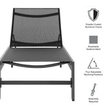 Tahoe Outdoor Patio Mesh and Aluminum Chaise Lounge by Modway