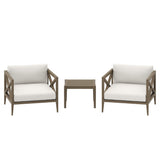 Northlake 3-Piece Outdoor Patio Teak Wood Furniture Set