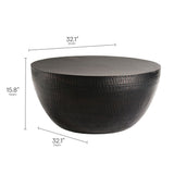 Mella 32 Inch Metal Hammered Coffee Table by Modway