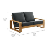 Lirienne Outdoor Patio Aluminum Faux Wood Loveseat by Modway