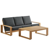 Lirienne 2-Piece Outdoor Patio Aluminum Faux Wood Furniture Set