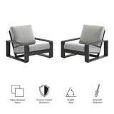 Lirienne Outdoor Patio Aluminum Faux Wood Armchairs Set of 2 by Modway