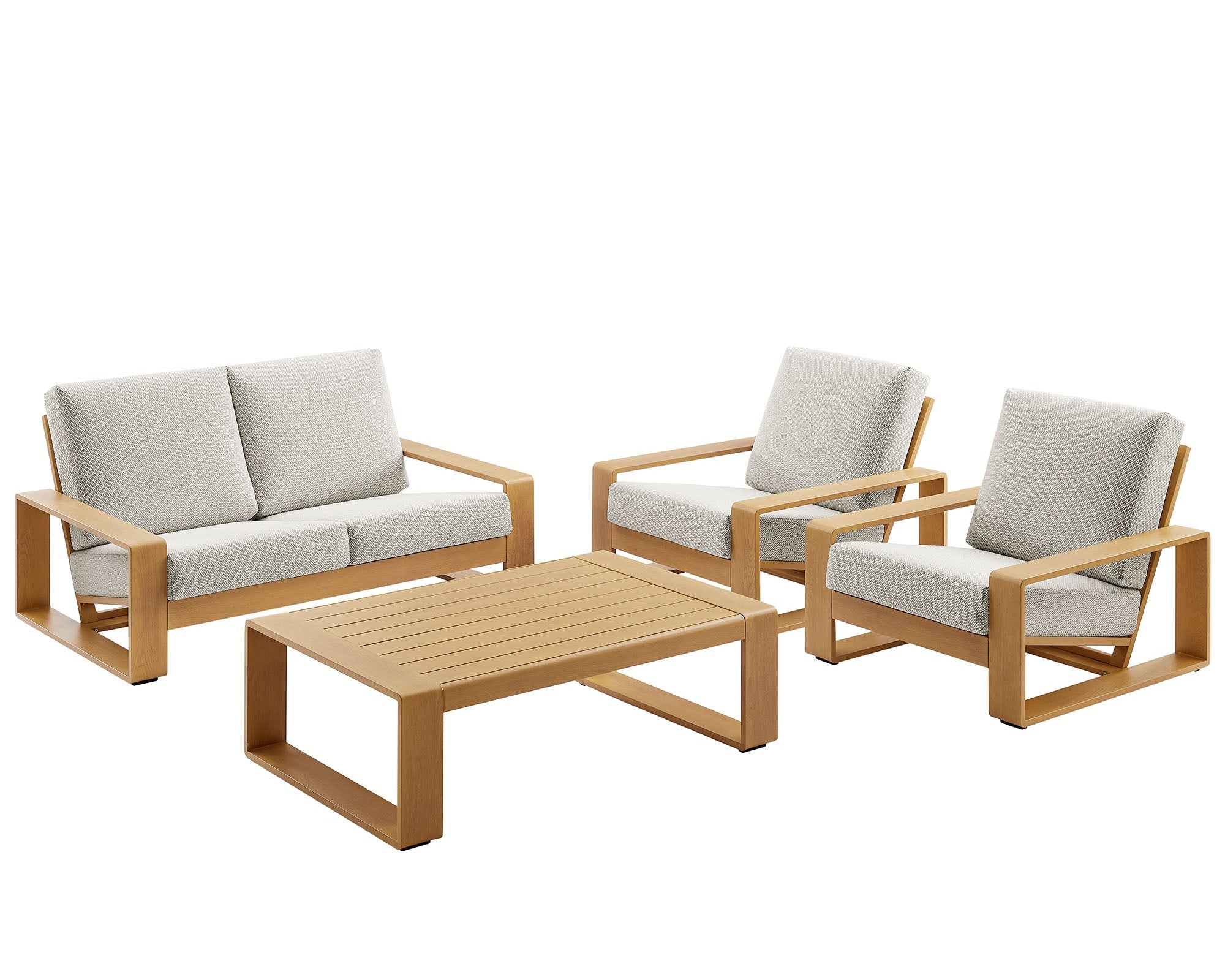 Lirienne 4-Piece Outdoor Patio Aluminum Faux Wood Furniture Set by Modway