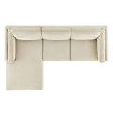 Roscoe Left-Facing Fabric Sectional Sofa with Chaise by Modway