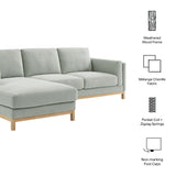Roscoe Left-Facing Fabric Sectional Sofa with Chaise by Modway