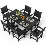 Corex HDPE Outdoor Dining Set, 7-Piece, Black