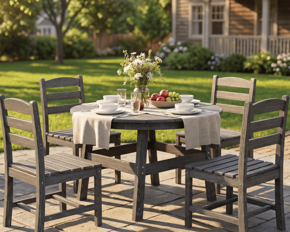 Corex HDPE Round Dining Set, 5-Piece