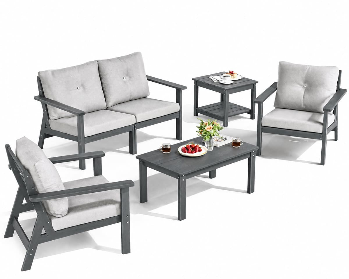 Corex HDPE Outdoor Sectional Sofa, 6-Piece