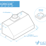 36 Inch 1200 CFM Under Cabinet Range Hood - VICTORY Hurricane