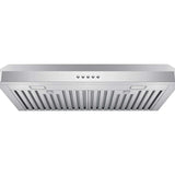 30 Inch 600 CFM Under Cabinet Range Hood with Push Button Controls - VICTORY Luna