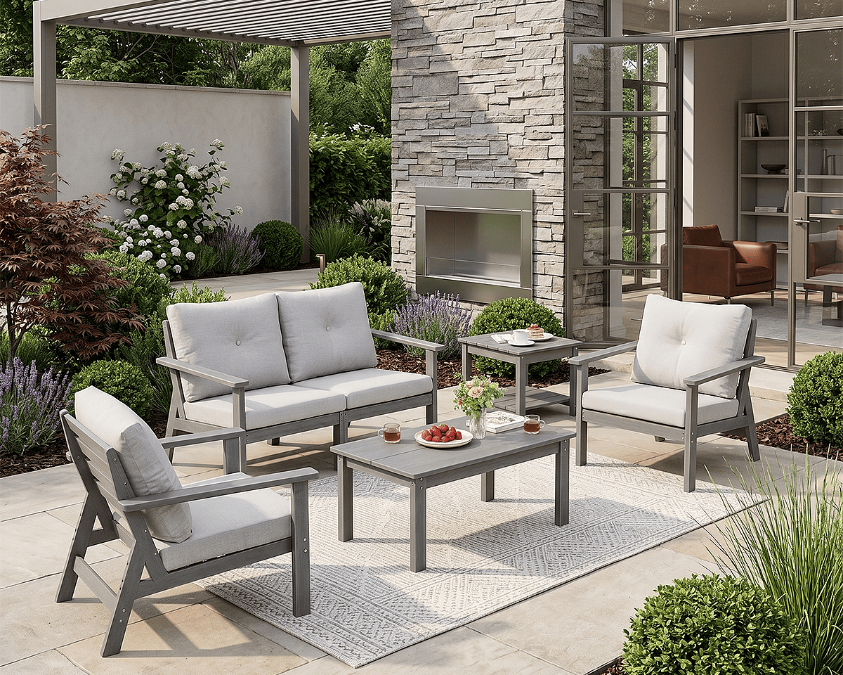 Corex HDPE Outdoor Sectional Sofa, 7-Piece