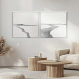 Peaceful Silver Leaf Landscape Set - with Resin