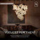 Sheets Chandelier (Round Ceiling Mount)