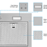 27 Inch 600 CFM Range Hood Insert - VICTORY Q1