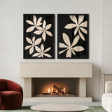 Black and White Florals- Sculptural 3D Wall Decor - Gallery Wall