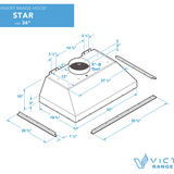 36 Inch 900 CFM Range Hood Insert - VICTORY Star