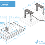 600 CFM Ceiling Mount Range Hood with Remote - VICTORY Sunrise