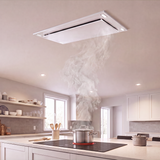 600 CFM White Flush Ceiling Mount Range Hood - VICTORY Sunset