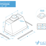 36 Inch 1200 CFM Range Hood Insert - VICTORY Typhoon