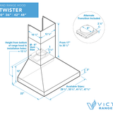 48 inch 750 CFM Wall Mount Range Hood - VICTORY Twister