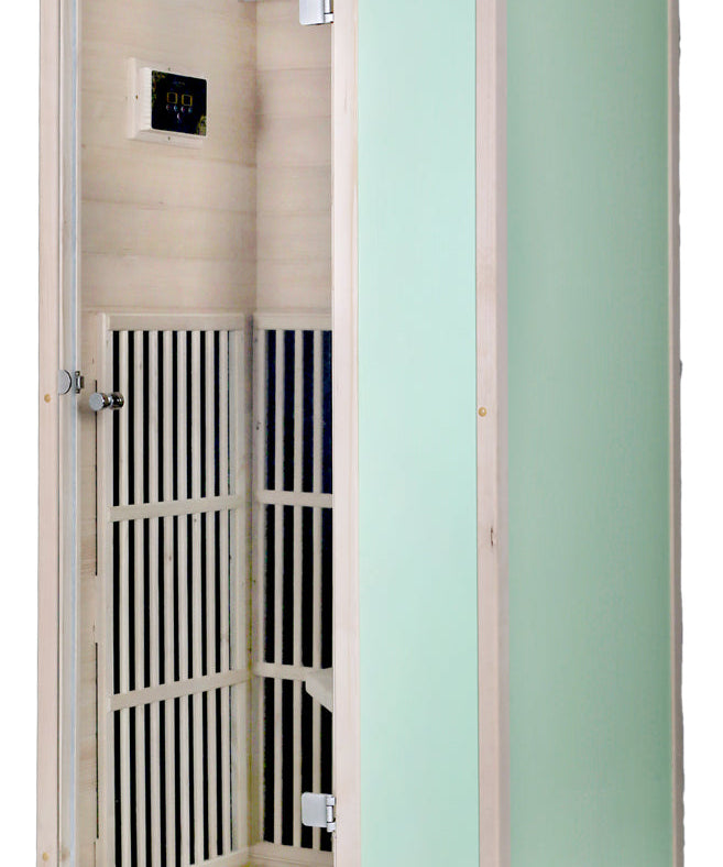 Blisspod | Vienna | Far Infrared Sauna | Canadian Hemlock Very Low EMF | 72.8"H x 35.4"W x 25.6"D | 1 Person