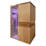 Blisspod | Milano | Full Spectrum Sauna Canadian Hemlock Ultra Low EMF | 6 Far Infrared & Red Glass Heater & Chromotherapy | 2 Person