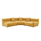 Modular Curved Sectional Sofa, 3-Piece Free-Form Configuration