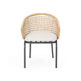 Outdoor Wicker Chair With Powder-Coated Iron Legs